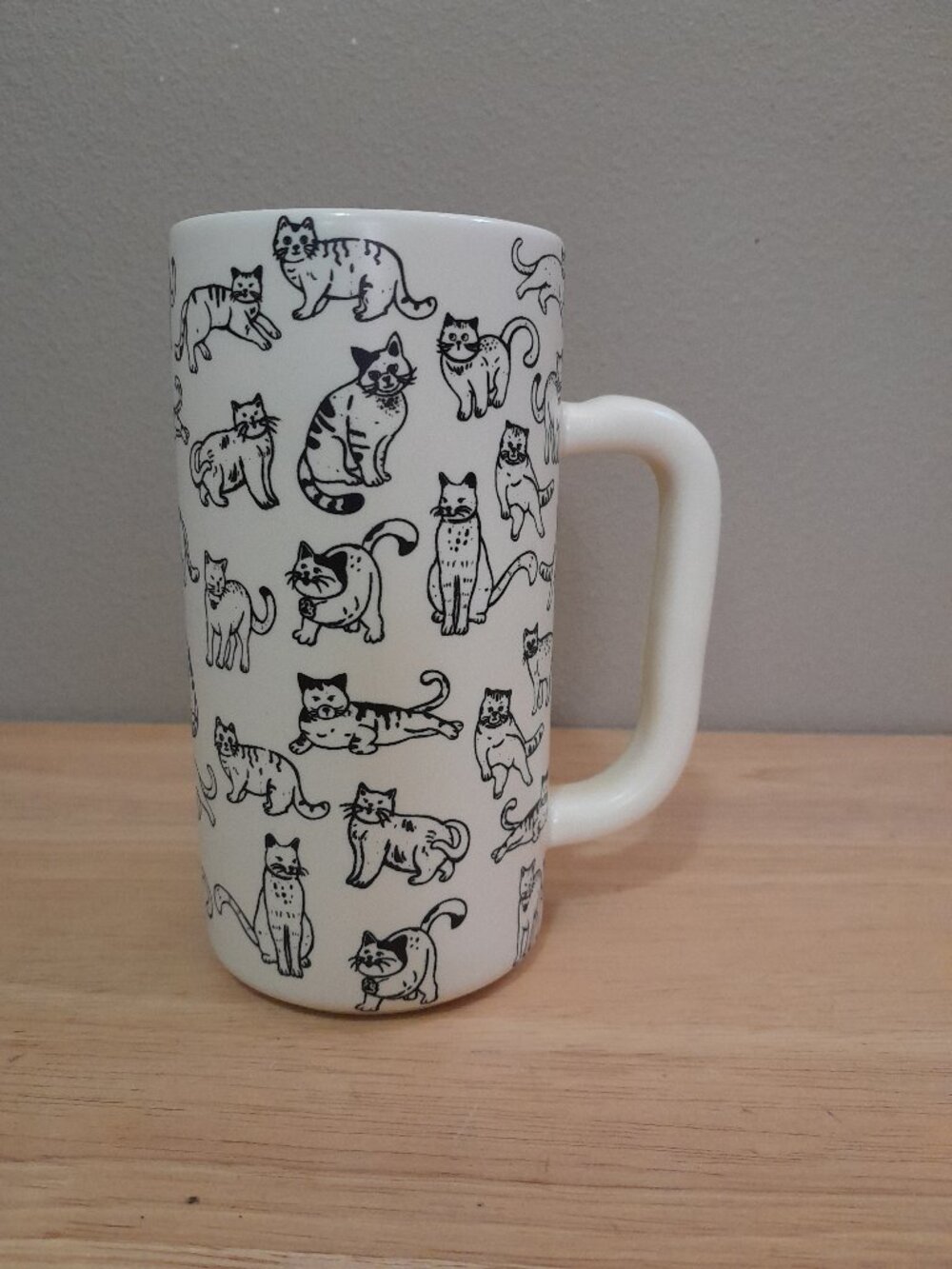 Ceramic Tall Funny Cats Pattern Mug 14oz